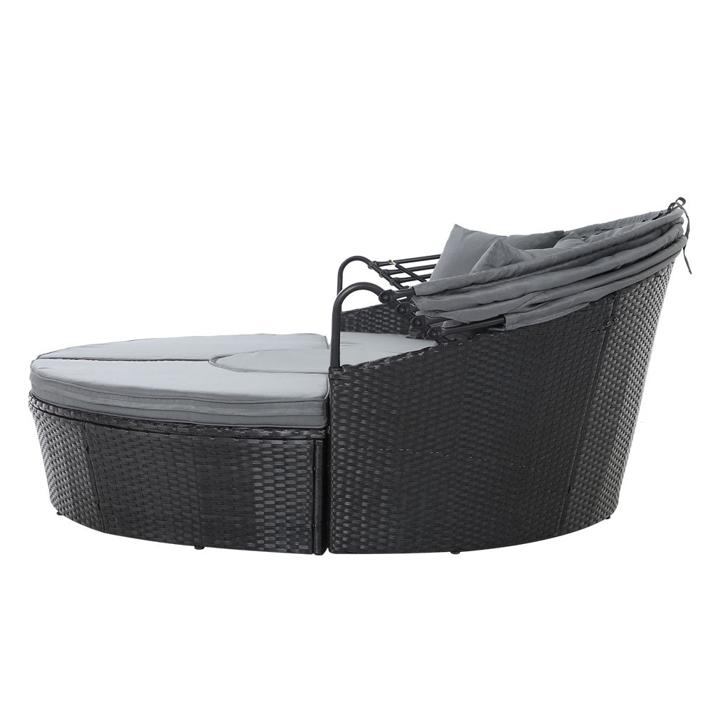 Portsea Premium Outdoor Day Bed - Black and Grey